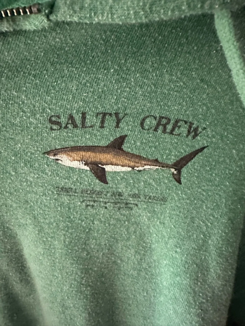 Salty Crew Green Hoodie with Shark Graphic - Picture 3 of 8